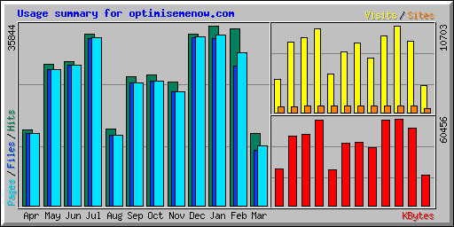 Usage summary for optimisemenow.com